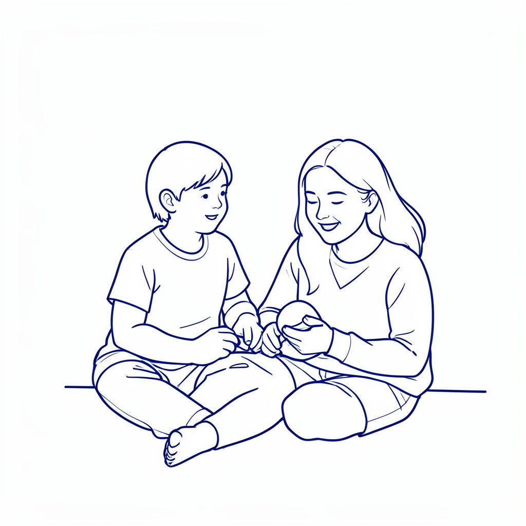 Familia revisando juntos una pantalla con el formulario ESTA familiar, ambiente cálido y cercano